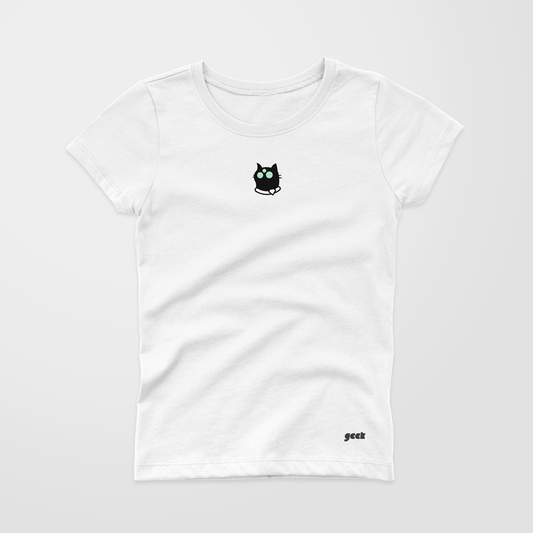 Camiseta Básica Mujer - Cabeza Gato Geek